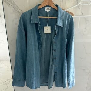 Blue Denim Button-Up Shirt